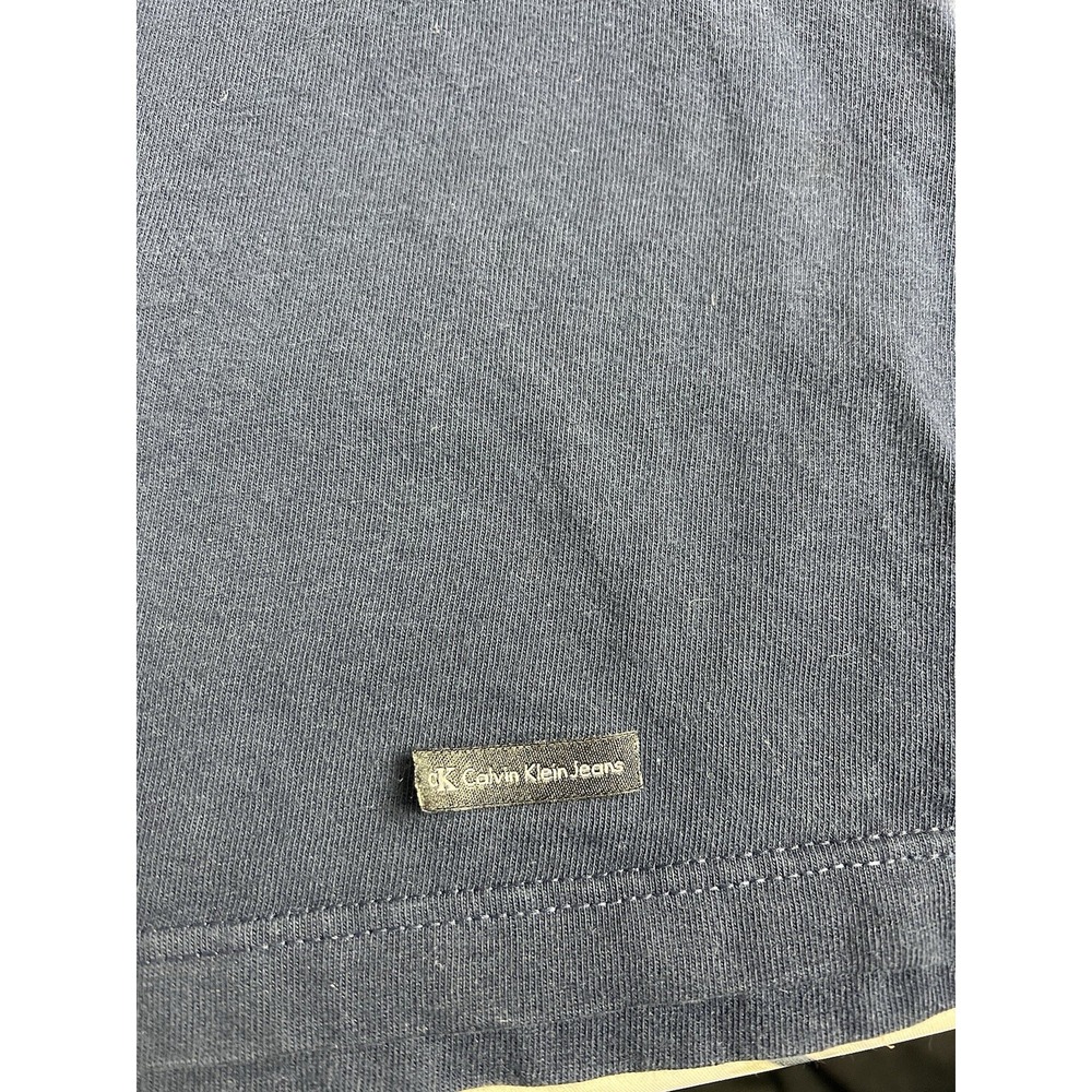 Vtg 90s Calvin Klein Jeans Spellout Logo T Shirt Made In USA Size XL Blue - Picture 2 of 6
